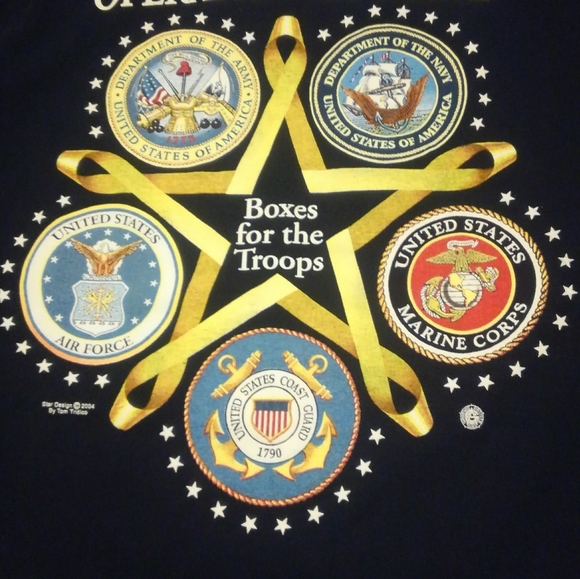 🔥 Buckeye Boxes For The Troops Shirt Large Vtg 2004 Ohio Navy Air Force Army - Picture 5 of 8